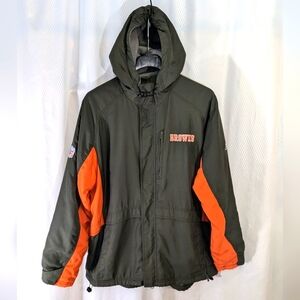 Cleveland Browns Official NFL On Field Team Apparel Hooded Zip-Front Jacket, Lg
